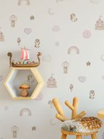Kit Adesivos de Parede Infantil Mundo Encantado Aquarela