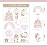 Kit Adesivos de Parede Infantil Mundo Encantado Aquarela