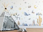 Adesivo de Parede Infantil Estilo Aquarela Little Boy