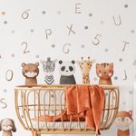 Adesivo de Parede Infantil Alfabeto Divertido e Animais Aquarela