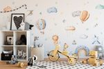 Adesivo de Parede Infantil Arco-Íris e Balões Aquarela Soft