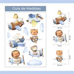 Kit Adesivos de Parede Infantil Bichinhos Aviadores em Aventura
