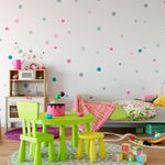 Kit Adesivos de Parede Infantil Bolinhas Coloridas - 144 Unidades