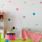Kit Adesivos de Parede Infantil Bolinhas Coloridas - 144 Unidades