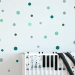 Kit Adesivos de Parede Infantil Bolinhas Tons de Verde - 144 Unidades