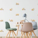 Kit Adesivos de Parede Infantil Aquarela Construção e Máquinas