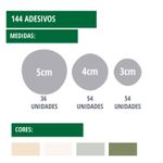 Kit Adesivos de Parede Infantil Bolinhas Verde e Bege 144 Unid.