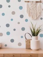Kit Adesivos de Parede Infantil Bolinhas Tons de Azul - 144 Unidades