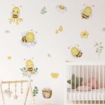 Adesivo de Parede Infantil Aquarela Abelhinhas Mel e Natureza