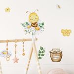 Adesivo de Parede Infantil Aquarela Abelhinhas Mel e Natureza