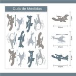 Kit Adesivos de Parede Infantil Aviação: Aviões e Helicópteros