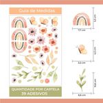 Kit Adesivos de Parede Infantil Boho Chic Estilo Aquarela