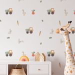 Kit Adesivos de Parede Infantil Fazendinha Animais Aquarela