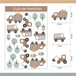 Kit Adesivos de Parede Infantil Cidade: Carrinhos e Caminhões
