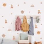 Kit Adesivos de Parede Infantil Universo Boho: Sol e Planetas