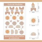 Kit Adesivos de Parede Infantil Universo Boho: Sol e Planetas