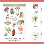 Adesivo de Parede Bosque Encantado Cogumelos e Flores