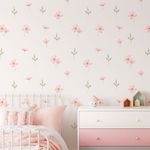 Kit Adesivos de Parede Infantil Floral Delicado Flores e Ramos