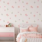Kit Adesivos de Parede Infantil Floral Delicado Flores e Ramos