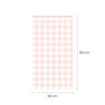 Papel de Parede Adesivo Infantil Xadrez Rosa Meia Parede Moderno