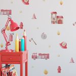Kit Adesivos de Parede Infantil Heróis Bombeiros em Ação