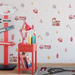 Kit Adesivos de Parede Infantil Heróis Bombeiros em Ação