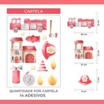 Kit Adesivos de Parede Infantil Heróis Bombeiros em Ação