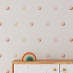 Kit Adesivos de Parede Infantil Bolinhas Tons Pastéis Aquarela