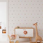 Kit Adesivos de Parede Infantil Bolinhas Tons Pastéis Aquarela