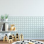 Papel de Parede Adesivo Infantil Xadrez Aquarela Verde Meia Parede