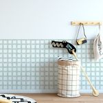 Papel de Parede Adesivo Infantil Xadrez Aquarela Verde Meia Parede