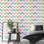 Papel de Parede Chevron Colorido Abstrato