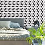 Papel de Parede Triângulos Listrados Preto e Branco