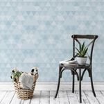 Papel de Parede Triângulos Tons de Azul