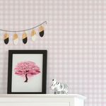 Papel de Parede Xadrez Rosa Bebê