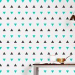Papel de Parede Triângulos Azul e Chumbo