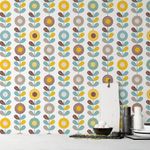 Papel de Parede Flores Abstratas Tons Pasteis 