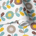 Papel de Parede Flores Abstratas Tons Pasteis 