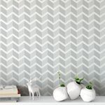 Papel de Parede Círculos Chevron Tons de Cinza
