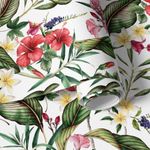 Papel de Parede Flores e Folhas Tropicais
