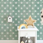 Papel de Parede Estrelas Fundo Xadrez Delicado