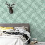 Papel de Parede Geométrico Abstrato Verde Turquesa