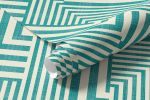 Papel de Parede Verde Turquesa Geométrico Abstrato