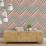 Papel de Parede Geométrico Abstrato Vermelho e Preto