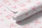 Papel de Parede Infantil Ballet Laço e Sapatilha