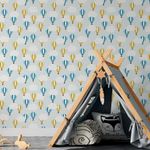 Papel de Parede Infantil Balões e Nuvens