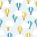 Papel de Parede Infantil Balões e Nuvens