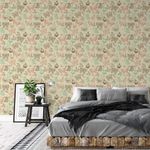 Papel de Parede Folhas Borboletas Vintage