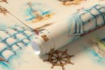 Papel de Parede Infantil de Navios e Mapas