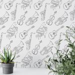 Papel de Parede Desenho Instrumentos Musicais
